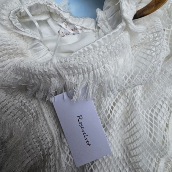 White Crochet Dress Fishnet Festival Dress Boho Hippie Dress - Picture 13 of 16